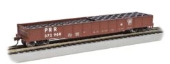 Bachmann Silver Series HO 71912 ACF 50' 6" Drop-End Gondola With Tire Load, Pennsylvania Railroad #372968