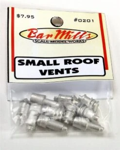 Bar Mills Scale Model Works HO 0201 Small Roof Vents