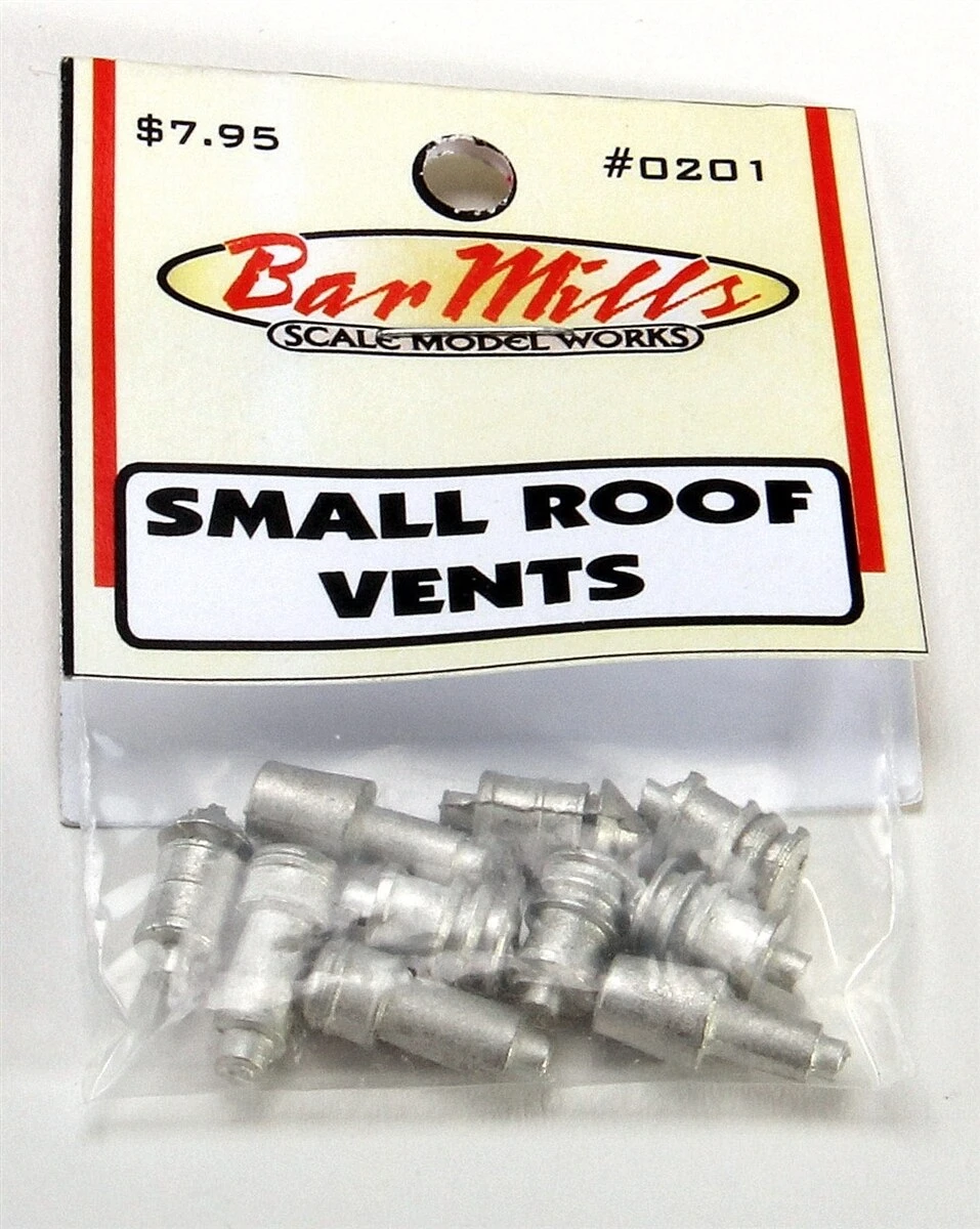 Bar Mills Scale Model Works HO 0201 Small Roof Vents 1 Bar Mills Scale Model Works HO 0201 Small Roof Vents