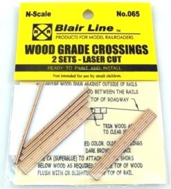 Blair Line N 065 Laser-Cut Wood Grade 2-Lane Crossings (2 Sets)
