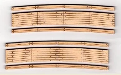 Blair Line HO 130 Laser-Cut 36" Radius Two-Lane Curved Wood Grade Crossings (2 Sets) 1 Blair Line HO 130 Laser-Cut 36" Radius Two-Lane Curved Wood Grade Crossings (2 Sets)
