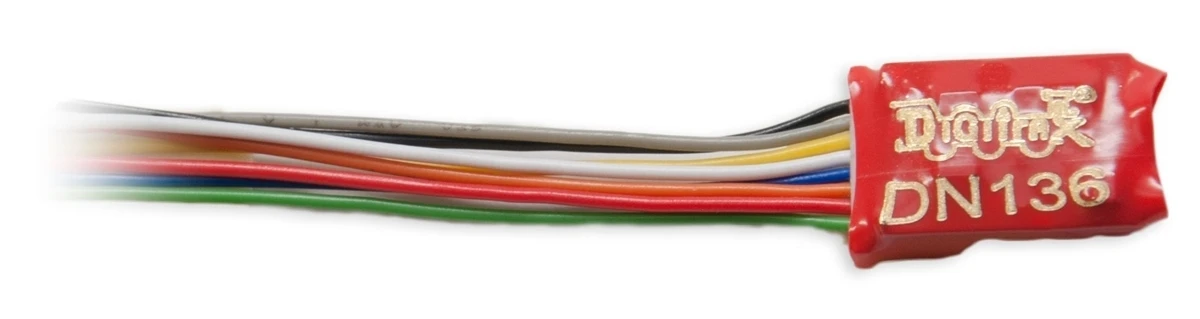 Digitrax N/HO DN136D Wire-in Mobile Decoder (3 FX3 Functions, 0.5 Amp) 1 Digitrax N/HO DN136D Wire-in Mobile Decoder (3 FX3 Functions, 0.5 Amp)