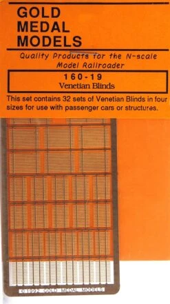 Gold Medal Models N 160-19 Venetian Blinds (32 Sets In Four Sizes) 3 Gold Medal Models N 160-19 Venetian Blinds (32 Sets In Four Sizes) -Model Train Shop GMM 160 19 3 02365.1504129313
