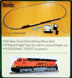 Kato N 1060024 GE ES44AC Gevo And Mixed Freight Starter Set, Burlington Northern Santa Fe 4 Kato N 1060024 GE ES44AC Gevo And Mixed Freight Starter Set, Burlington Northern Santa Fe -Model Train Shop KAT 1060024 3 24100.1504129722