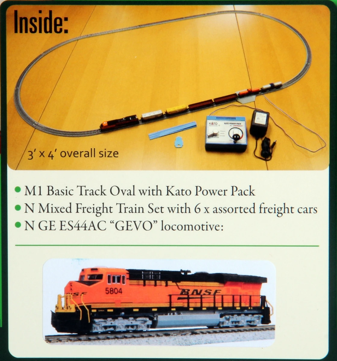 Kato N 1060024 GE ES44AC Gevo And Mixed Freight Starter Set, Burlington Northern Santa Fe 2 Kato N 1060024 GE ES44AC Gevo And Mixed Freight Starter Set, Burlington Northern Santa Fe - Image 2