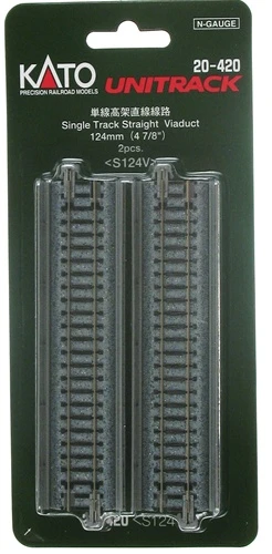 Kato N 20420 Unitrack 4-7/8" Straight Viaduct (2) 1 Kato N 20420 Unitrack 4-7/8" Straight Viaduct (2)