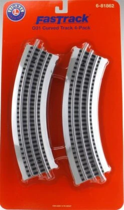 Lionel O 6-81862 FasTrack O31 Curved Track 4-Pack -Model Train Shop LIO 6 81862 2 17658.1671221826
