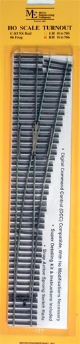 Micro Engineering HO 14-706 Nickel Silver Turnout Code 83 Right Hand #6 Frog 1 Micro Engineering HO 14-706 Nickel Silver Turnout Code 83 Right Hand #6 Frog