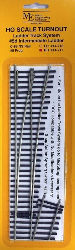Micro Engineering HO 14-717 Code 83 #5d Yard Ladder System Turnout, Intermediate Yard Ladder, Right Hand