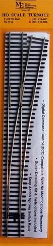 Micro Engineering HO 14-806 Nickel Silver Turnout Code 70 Right Hand #6 Frog 1 Micro Engineering HO 14-806 Nickel Silver Turnout Code 70 Right Hand #6 Frog