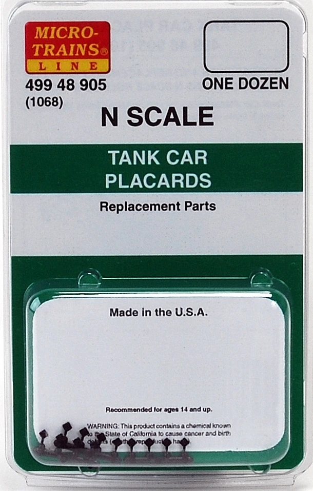 Micro-Trains N 49948905 (1068) Tank Car Placards (1 Dozen) 1 Micro-Trains N 49948905 (1068) Tank Car Placards (1 Dozen)