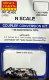 Micro-Trains N 00142000 (1135) Coupler Conversion Kit For Life-Like Locomotives (1 Front, 1 Rear) 1 Micro-Trains N 00142000 (1135) Coupler Conversion Kit For Life-Like Locomotives (1 Front, 1 Rear)