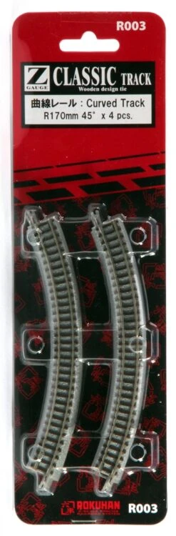 Rokuhan Z R003 Classic R170mm 45-Degree Curved Track (4)