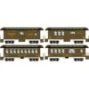 Roundhouse HO 16376 34' Old Time Overton Passenger Cars, New York Central (4-Pack)