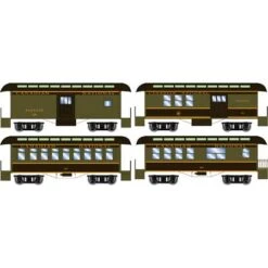 Roundhouse HO 16380 34' Old Time Overton Passenger Cars, Canadian National (4-Pack)