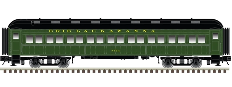 Atlas Trainman N 50006228 60' Passenger Coach, Erie Lackawanna #3323 1 Atlas Trainman N 50006228 60' Passenger Coach, Erie Lackawanna #3323