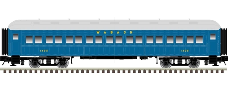 Atlas Trainman N 50006252 60' Passenger Coach, Wabash #1405 1 Atlas Trainman N 50006252 60' Passenger Coach, Wabash #1405