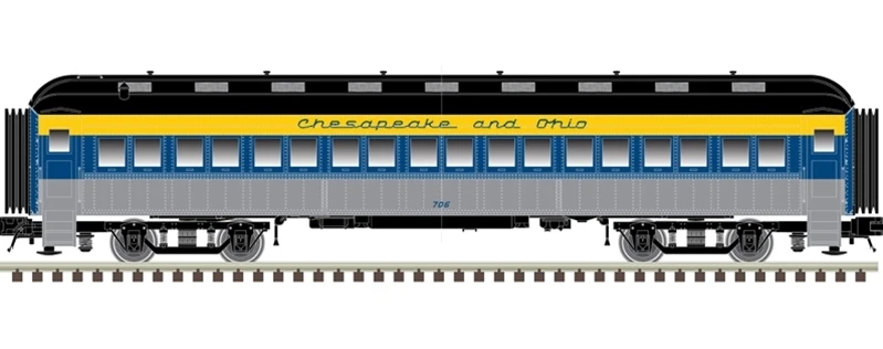 Atlas Trainman N 50006253 60' Passenger Coach, Chesapeake And Ohio #706 1 Atlas Trainman N 50006253 60' Passenger Coach, Chesapeake And Ohio #706