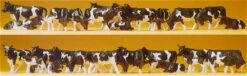 Preiser HO 14408 Holstein Cows, Black/White (30)