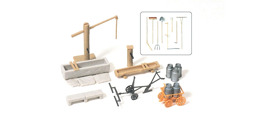 Preiser HO 17600 Rural Accessories Detail Kit 1 Preiser HO 17600 Rural Accessories Detail Kit