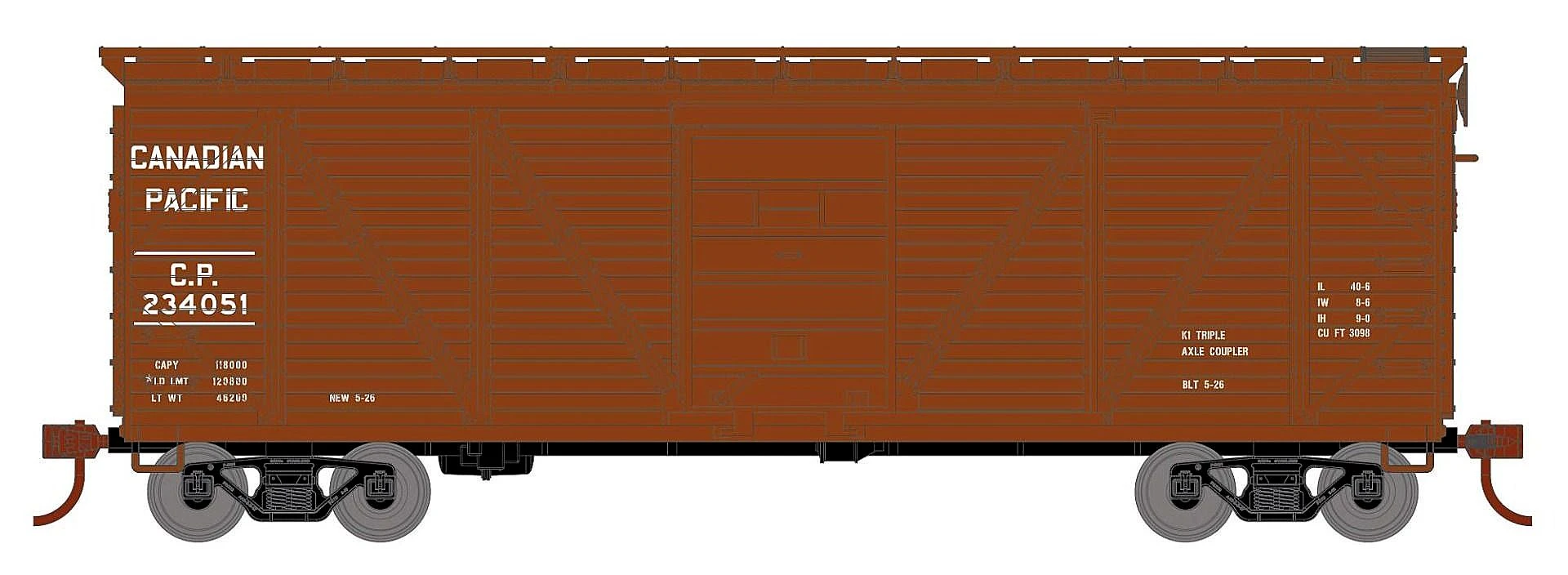 Roundhouse HO 85832 40' Single Sheathed Box Car, Canadian Pacific #234799 1 Roundhouse HO 85832 40' Single Sheathed Box Car, Canadian Pacific #234799